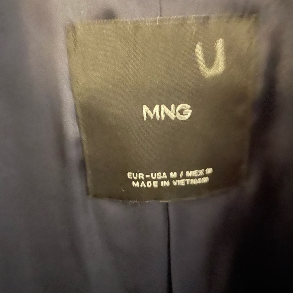 Mango Structured Velvet Blazer Medium Color: Dark Blue NWT - Picture 5 of 6